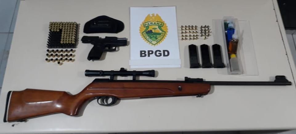 Denúncia leva policiais militares do BPGd a apreender duas armas em Piraquara, na RMC