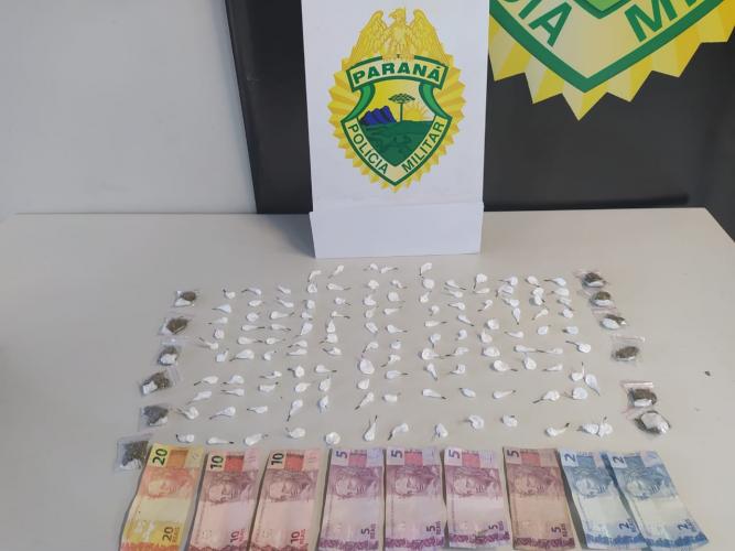 ROCAM prende homem e apreende mais de 140 porções de cocaína e maconha durante patrulhamento na CIC