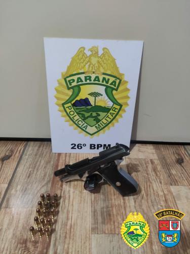 Policiais militares apreendem arma de fogo na cidade de Reserva, nos Campos Gerais