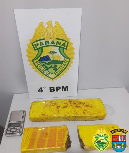 Homem é preso pela PM com 1,7 quilo de maconha em Sarandi (PR)