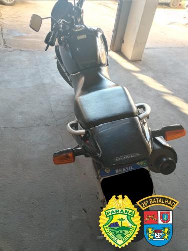 PM recupera motocicleta furtada em Telêmaco Borba, nos Campos Gerais