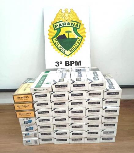 No Sudoeste do estado, PM prende mulher e apreende 46 maços de cigarros contrabandeados