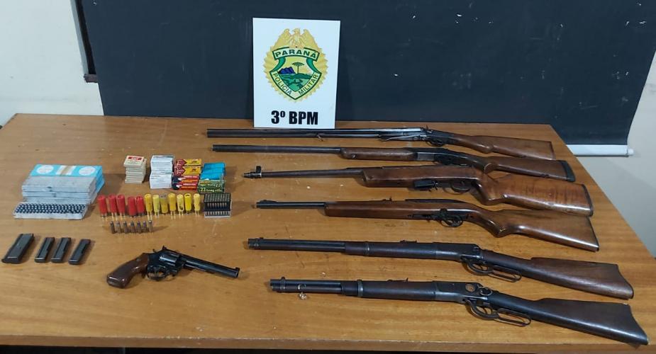 PM prende homem e apreende sete armas de fogo e mais de 500 munições no Sudoeste do estado