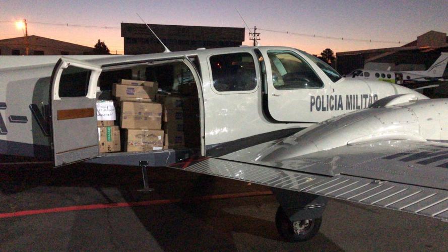 ​Batalhão da PM de operações aéreas leva vacinas e medicamentos ao Norte e Noroeste