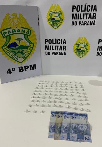 Em Maringá (PR), PM prende homem e apreendem 93 pedras de crack durante abordagem
