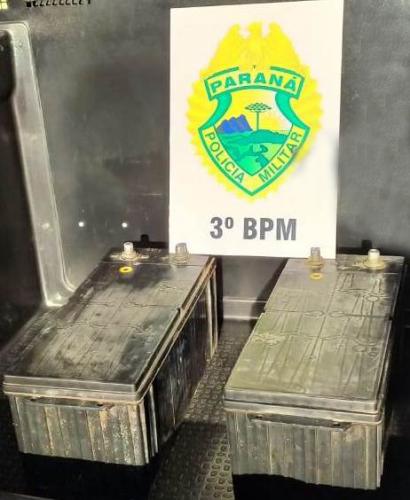 Em São João (PR), PM apreende duas baterias furtadas e encaminha homem por receptação