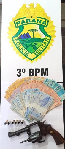 No Sudoeste do estado, PM prende homem que roubou estabelecimento comercial e se envolveu em um acidente