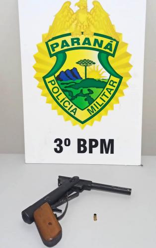 No Sudoeste do estado, PM prende homem e apreende arma de fogo após denúncia de violência doméstica