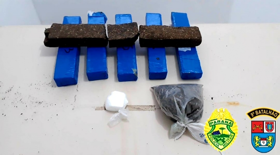 PM prende casal e apreende seis quilos de maconha e 100 gramas de cocaína em Guaratuba (PR)