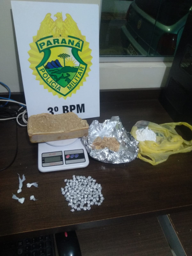 No Sudoeste do estado, PM encaminha adolescente e apreende mais de um quilo de crack e 105 gramas de cocaína