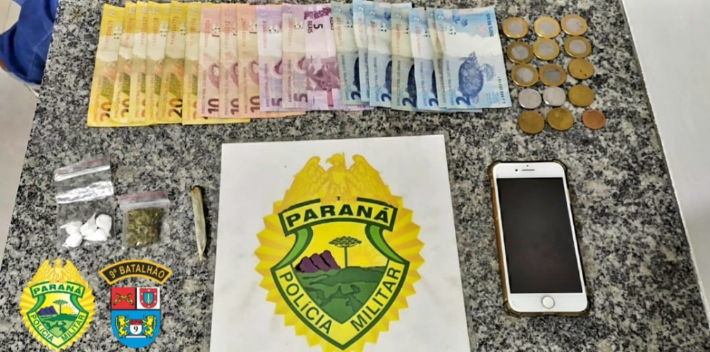 Adulto e adolescente são encaminhados pela PM por tráfico de drogas em Guaratuba (PR)