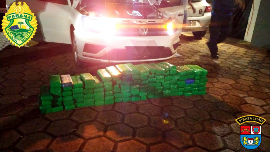 Quase 90 quilos de maconha são apreendidos pela PM em Cambé, no Norte do estado