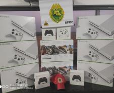 BPRv apreende diversos produtos contrabandeados em situações distintas, no Oeste e no Norte do estado