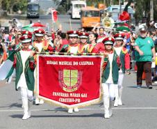 PM participa do desfile cívico-militar da Regional Fazendinha/Portão em Curitiba