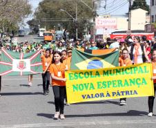 PM participa do desfile cívico-militar da Regional Fazendinha/Portão em Curitiba