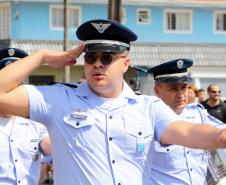 PM participa do desfile cívico-militar da Regional Fazendinha/Portão em Curitiba