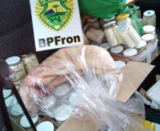BPFron apreende frascos de palmito e animal silvestre abatido no Oeste do estado