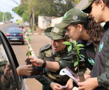 Alunos do projeto Força Verde Mirim visita unidade da Polícia Ambiental e participam de blitz educativa no Interior do estado