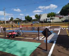 Pista de trânsito para aulas práticas de educação de trânsito é inaugurada no pátio do 7º BPM, em Cruzeiro do Oeste (PR) 