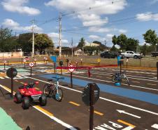 Pista de trânsito para aulas práticas de educação de trânsito é inaugurada no pátio do 7º BPM, em Cruzeiro do Oeste (PR) 