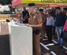 Pista de trânsito para aulas práticas de educação de trânsito é inaugurada no pátio do 7º BPM, em Cruzeiro do Oeste (PR) 