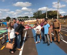 Pista de trânsito para aulas práticas de educação de trânsito é inaugurada no pátio do 7º BPM, em Cruzeiro do Oeste (PR) 