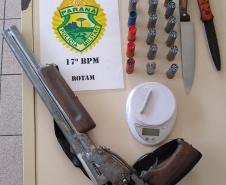 PM apreende arma de fogo e munições durante a XXIII Operação União em Araucária, na RMC