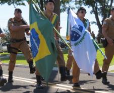 Evento alusivo ao 42º aniversário do 10º BPM reúne ex-comandantes da unidade em sua sede, em Apucarana (PR) 