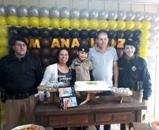 PM realizada festa surpresa para menina de 5 anos, em Pato Branco (PR)