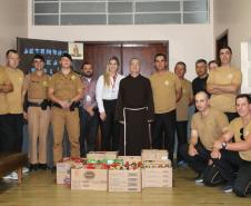 Em Ponta Grossa (PR), PM doa alimentos arrecadados durante o 5º Passeio Ciclístico do 1º Batalhão