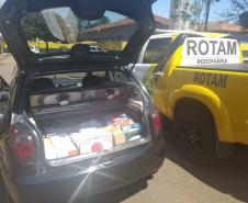 BPRv apreende uma arma de fogo e diversos produtos contrabandeados no Oeste do estado