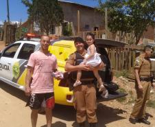 Crianças de comunidades carentes recebem visita de policiais militares no último fim de semana, em Fazenda Rio Grande (RMC) 