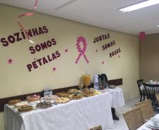 Policiais femininas participam de palestra sobre câncer na sede do Batalhão em Palmeira (PR)