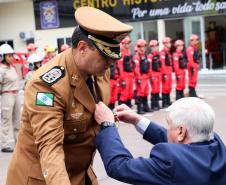 Corpo de Bombeiros do Paraná comemora 107 anos com entrega de medalhas e homenagens em Curitiba, na Capital do estado