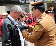 Corpo de Bombeiros do Paraná comemora 107 anos com entrega de medalhas e homenagens em Curitiba, na Capital do estado