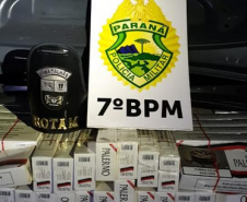 Após acompanhamento tático, PM apreende veículo com cigarros contrabandeados em Tapejara (PR)