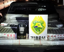 Após acompanhamento tático, PM apreende veículo com cigarros contrabandeados em Tapejara (PR)