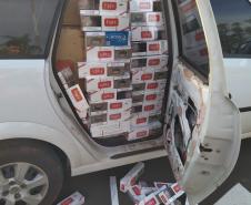 Mais de 20 caixas de cigarros contrabandeados do Paraguai são apreendidos pelo BPRv em Doutor Camargo (PR)