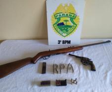 PM prende sete armas de fogo em situações distintas, no Sudoeste do estado