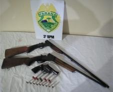 PM prende sete armas de fogo em situações distintas, no Sudoeste do estado