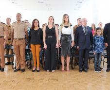 Banda da PM homenageia Comandante-Geral com música e comemora promoção de integrantes em solenidade no Palácio do Iguaçu
