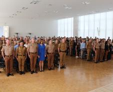 Banda da PM homenageia Comandante-Geral com música e comemora promoção de integrantes em solenidade no Palácio do Iguaçu