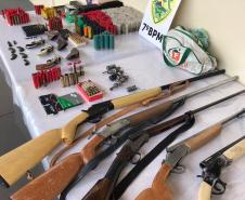 PM cumpre Mandados de Prisão e apreende oito armas de fogo e mais de 160 munições no Noroeste do estado