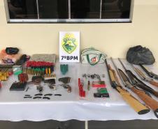 PM cumpre Mandados de Prisão e apreende oito armas de fogo e mais de 160 munições no Noroeste do estado