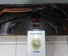 PM apreende oito armas de fogo, além de munições e cigarros contrabandeados no Centro-Sul do estado