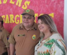 Policiais militares promovidos são homenageados durante solenidade em Pontal do Paraná (PR)