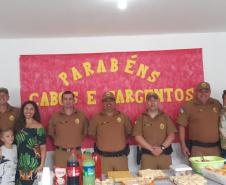 Policiais militares promovidos são homenageados durante solenidade em Pontal do Paraná (PR)