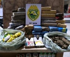 Em ocorrências distintas, PM apreende mais de 45 quilos de maconha em Reserva (PR)