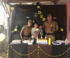 PM participa de aniversário de pequeno fã em Matinhos, no Litoral do Paraná 
