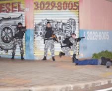 Em Maringá (PR), 4º Batalhão aplica treinamento para intervenção em roubos a banco